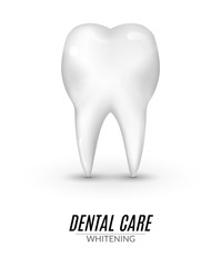 Dental care poster design. Tooth Icon clean healthy vector Concept. Isolated icon