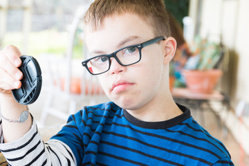 Young Boy With Downs Syndrome
