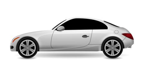 Fototapeta na wymiar Vector automobile coupe isolated profile side view. Luxury modern sedan transport auto car. Side view car design illustration
