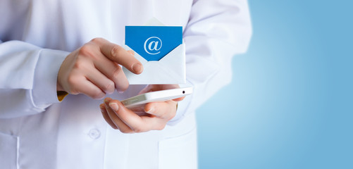 Scientist or health professional looking email.