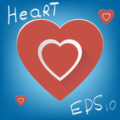 Heart on a blue background . vector illustrations