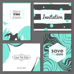 Set of romantic abstract cards