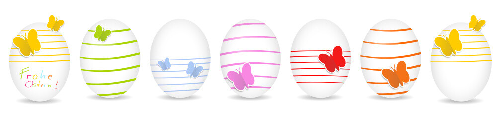 Ostereier Band Banner Hintergrund Schmetterlinge Bunt