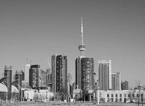 View of Toronto in black and white