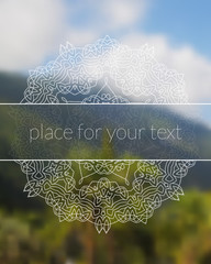 Boho sacred geometry mandala on tropic background