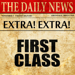 first class, article text in newspaper