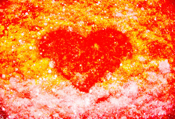 red snow heart