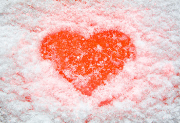red snow heart