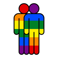 Two Man LGBT Movement Rainbow Flag