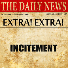 incitement, article text in newspaper