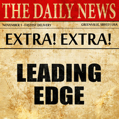 leading edge, article text in newspaper