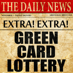 green card lottery, article text in newspaper