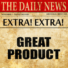 great product, article text in newspaper