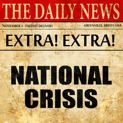 national crisis, article text in newspaper