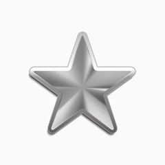 Obraz premium Silver star logo for your design, vector illustration, isolated on white