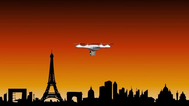 Drone Paris de nuit