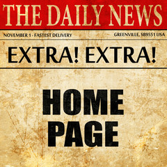 Homepage, article text in newspaper