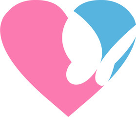 Valentine Butterfly Love Heart Graphic Icon