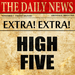 high five, article text in newspaper