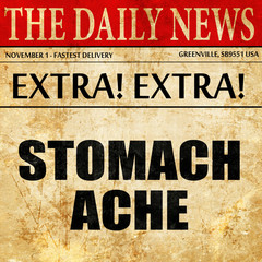 stomach ache, article text in newspaper