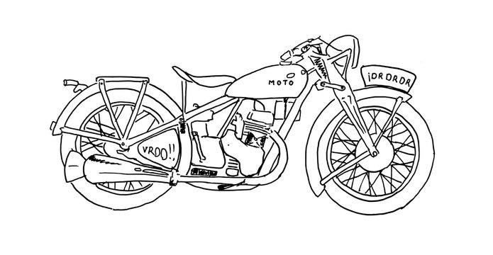 Vintage Motorcycle. Hand drawn vector illustration.