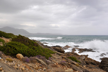 Fototapeta na wymiar A small storm on the island of Rhodes, Greece