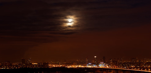 Fototapeta premium Kiev. Moon over the city.