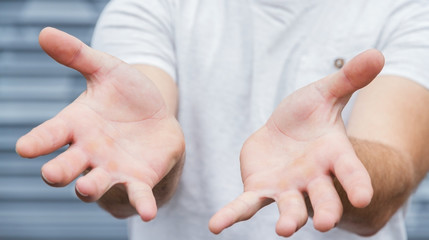 Empty businessman hand