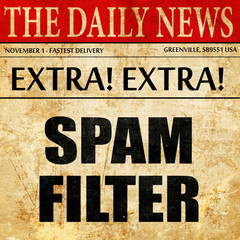 spam filter, article text in newspaper