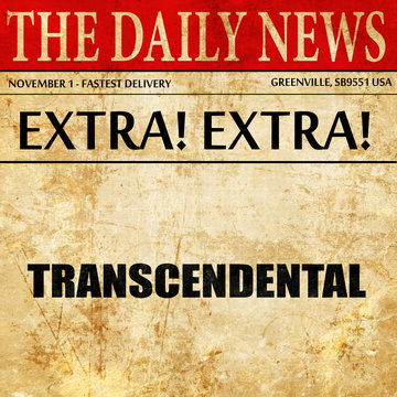 Transcendental, Article Text In Newspaper