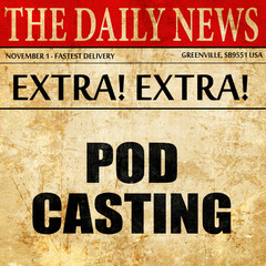 podcasting, article text in newspaper