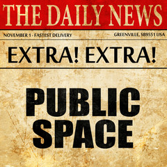 Fototapeta premium public space, article text in newspaper