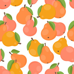 Seamless background with pears; vector illustration.