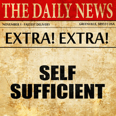 self sufficient, article text in newspaper