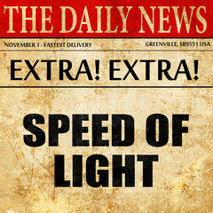 speed of light, article text in newspaper