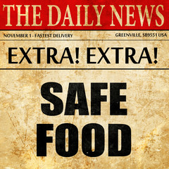 safe food, article text in newspaper