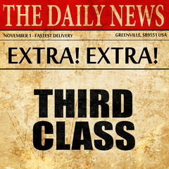 third class, article text in newspaper