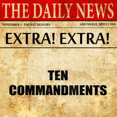 ten commandments, article text in newspaper