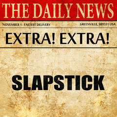 slapstick, article text in newspaper