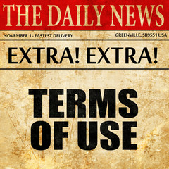 Fototapeta premium terms of use, article text in newspaper