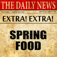 spring food, article text in newspaper