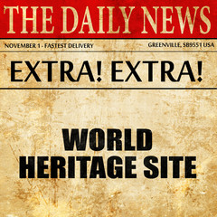 world heritage site, article text in newspaper