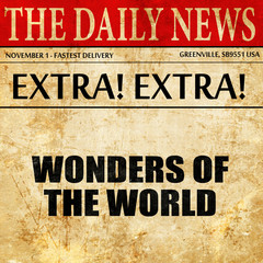 wonders of the world, article text in newspaper