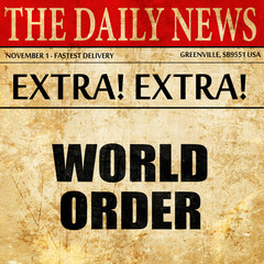 world order, article text in newspaper