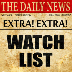 watch list, article text in newspaper
