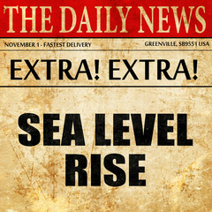 sea level rise, article text in newspaper
