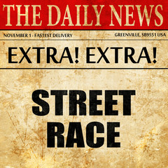 street race, article text in newspaper