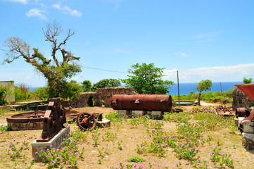 Caribbean, island of Nevis, sugar mill ruins