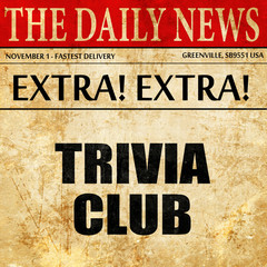 trivia club, article text in newspaper