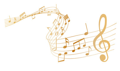 Fototapeta premium golden sheet music